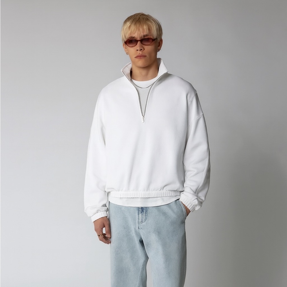 Shades of Grey White Quarter-Zip Pullover